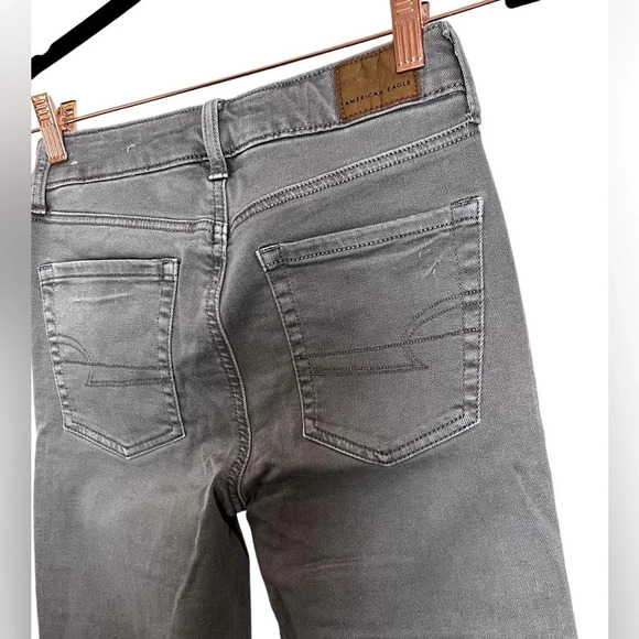American Eagle size 2 excellent condition high rise gray skinny jeans jeggings - Picture 5 of 7